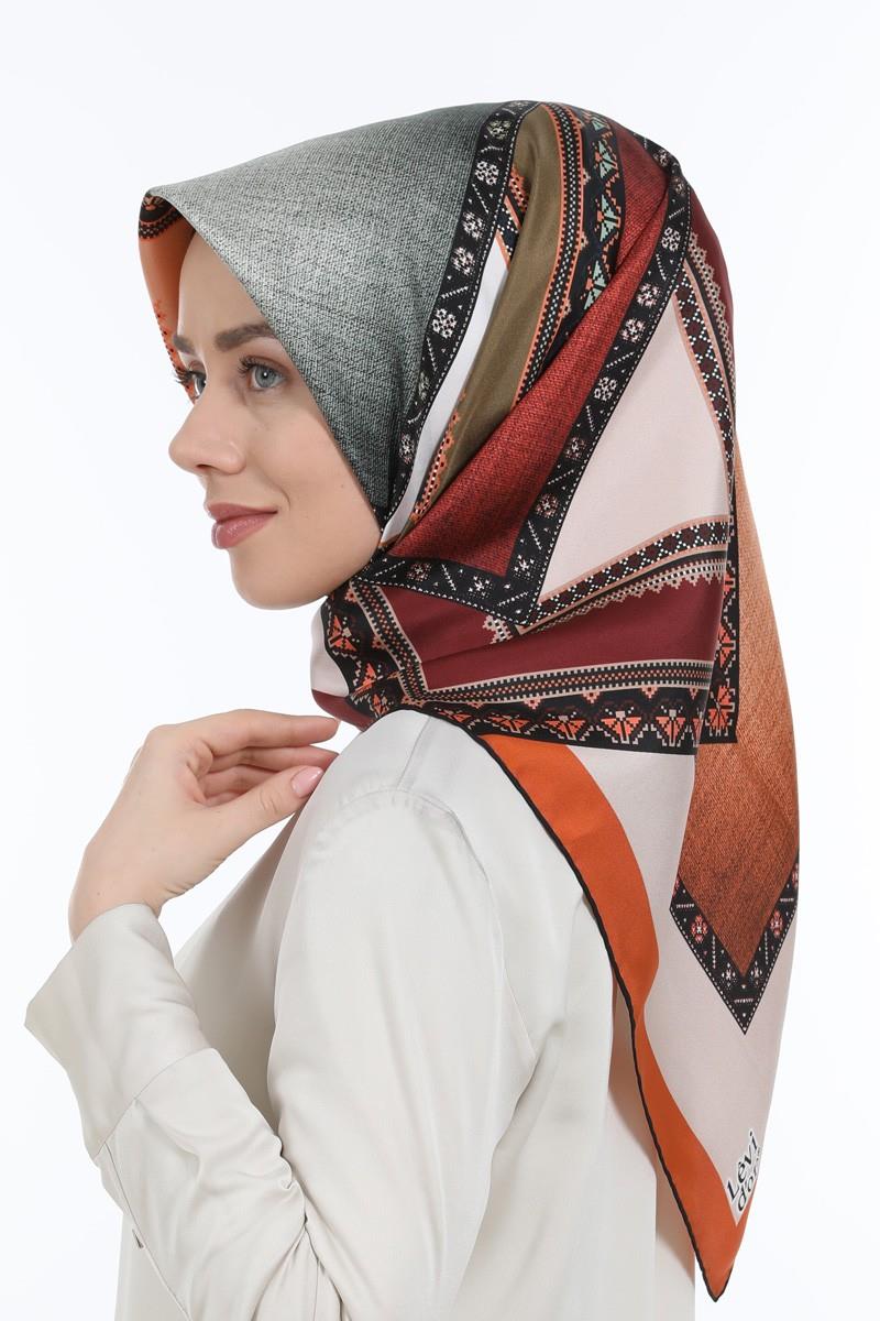 Levidor Kiremit Twill Saf İpek Eşarp