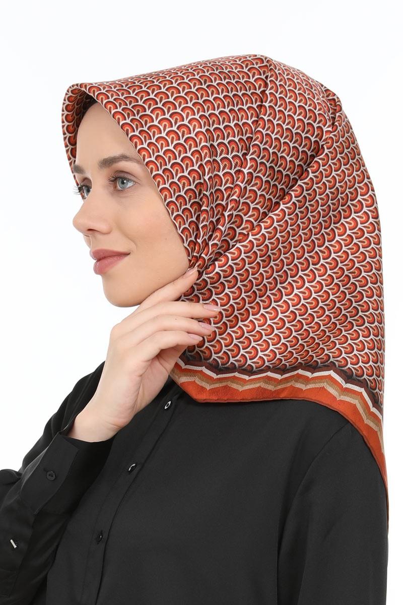 Levidor Kiremit Twill Saf İpek Eşarp