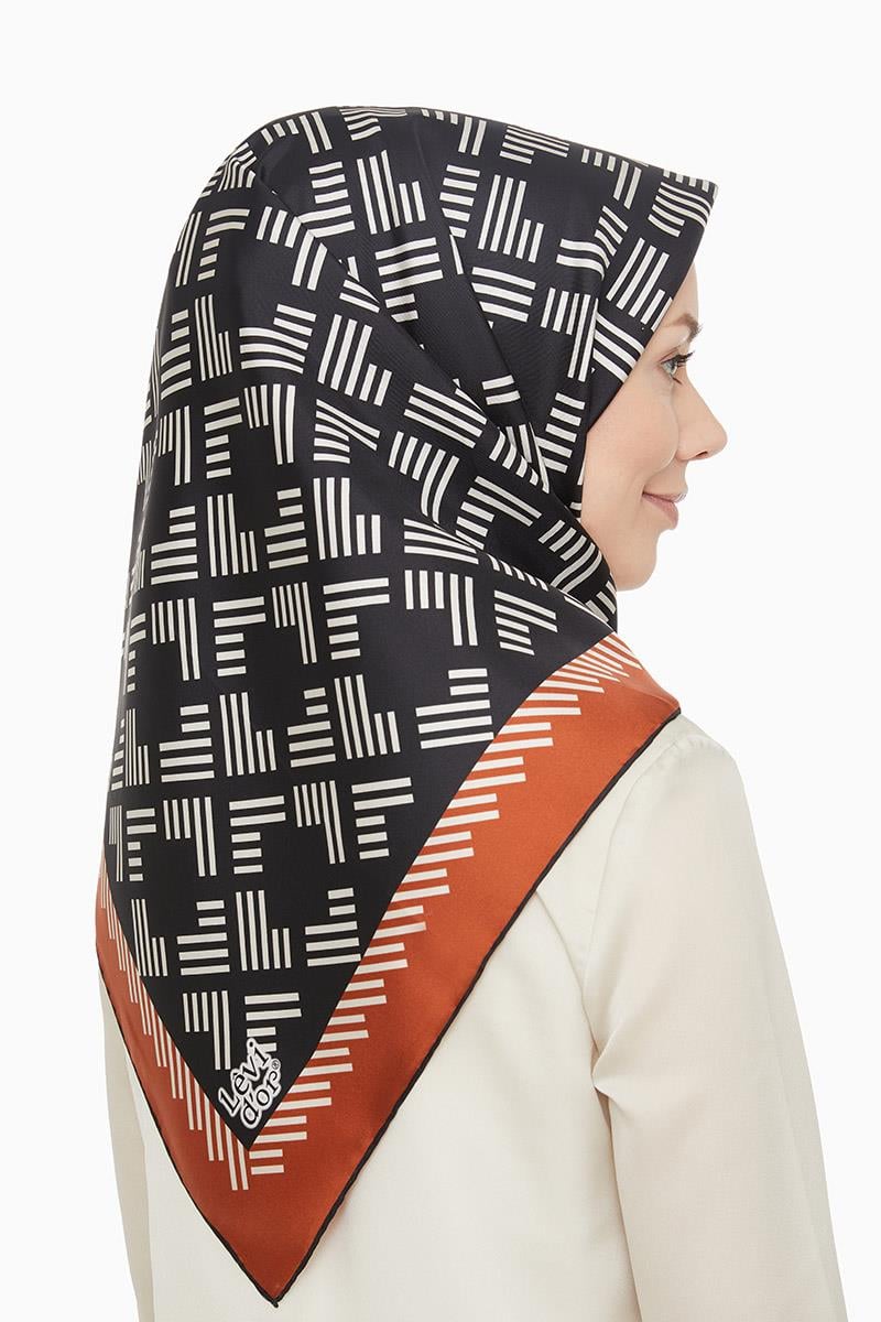 Levidor Kiremit Twill Saf İpek Eşarp