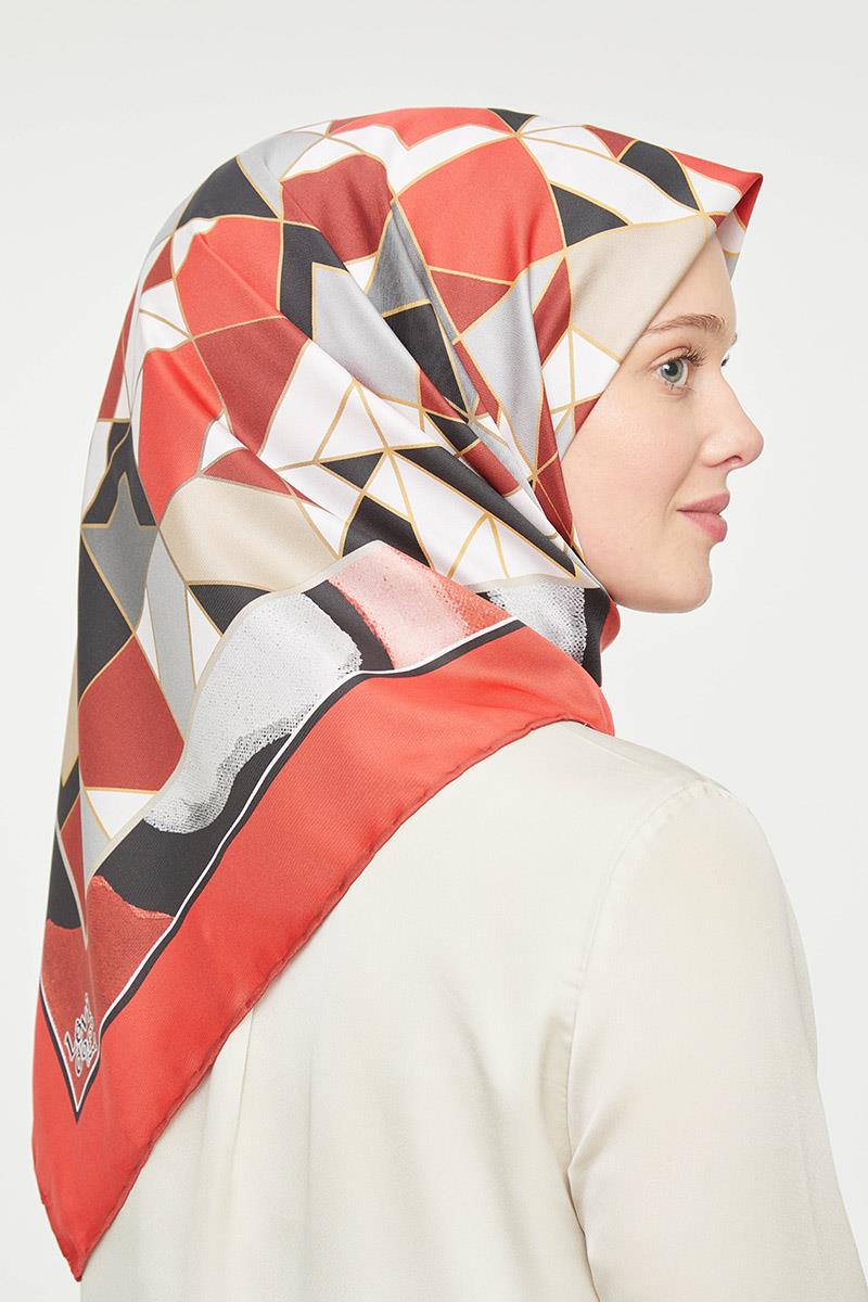 Levidor Kırmızı Trend Twill Eşarp