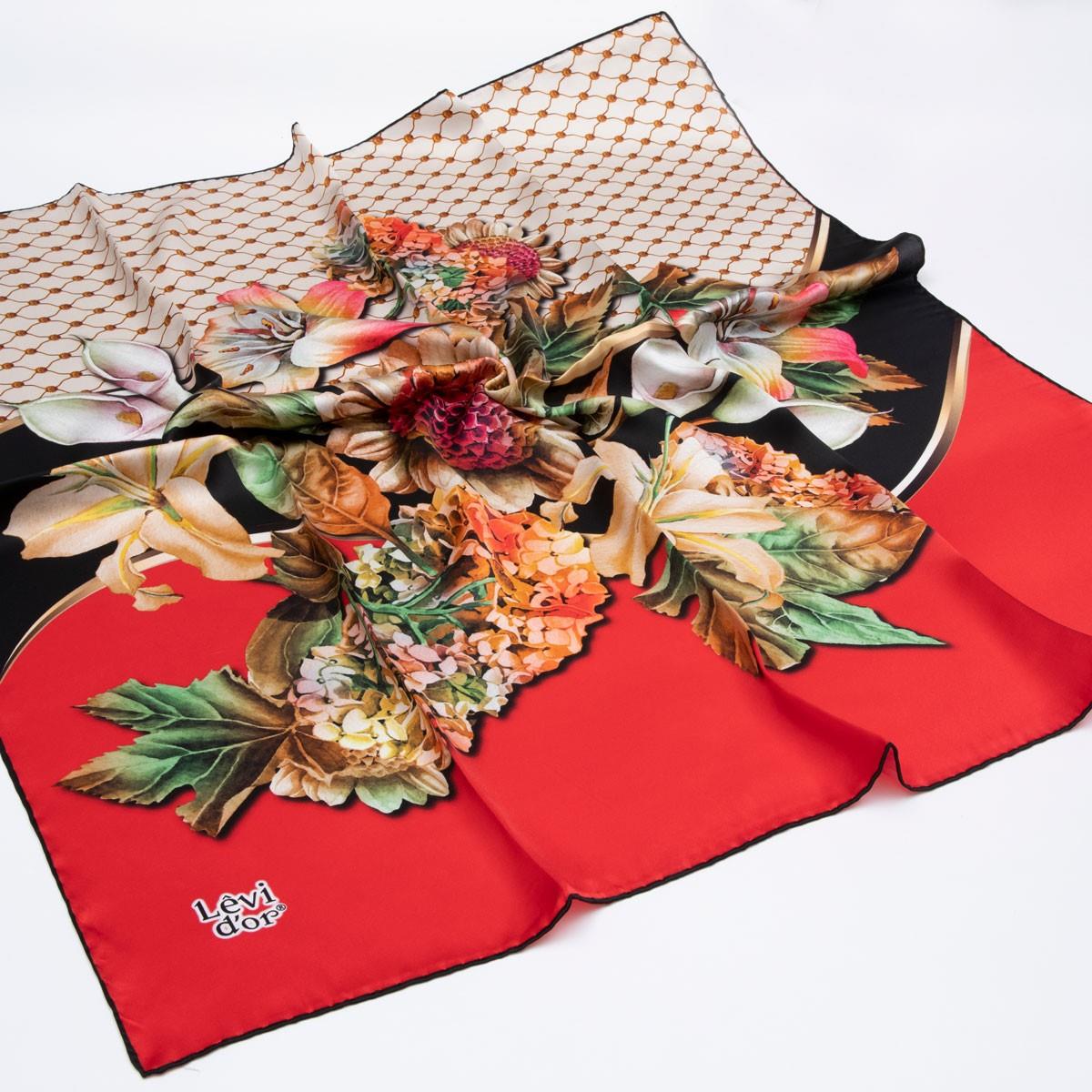 Levidor Kırmızı Twill Saf İpek Eşarp