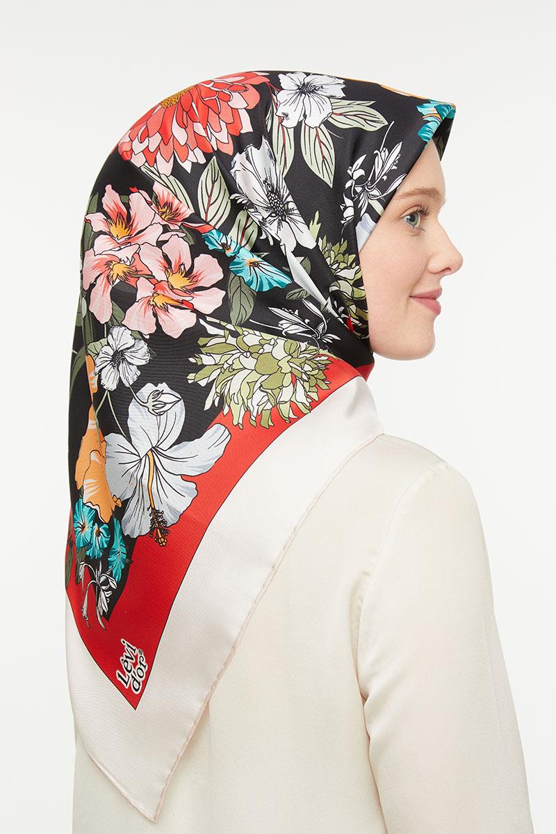 Levidor Kırmızı Twill Saf İpek Eşarp