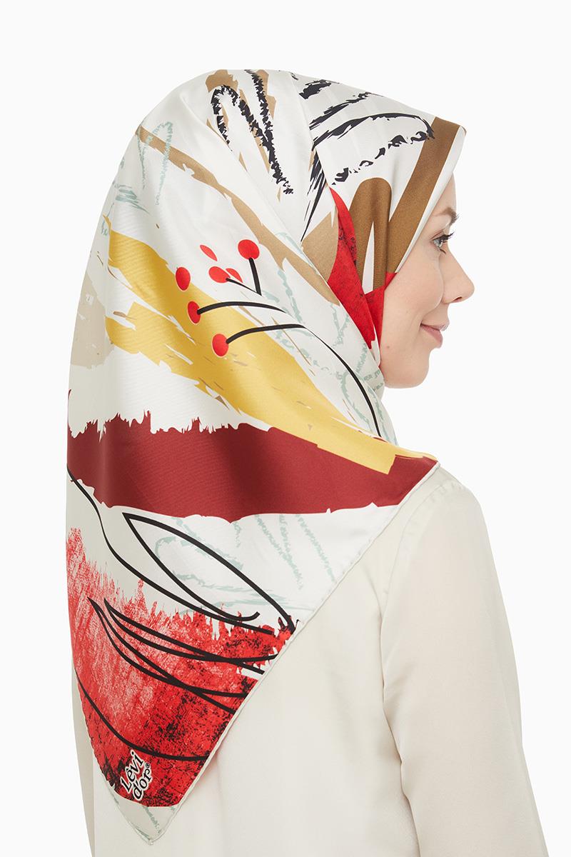 Levidor Kırmızı Twill Saf İpek Eşarp