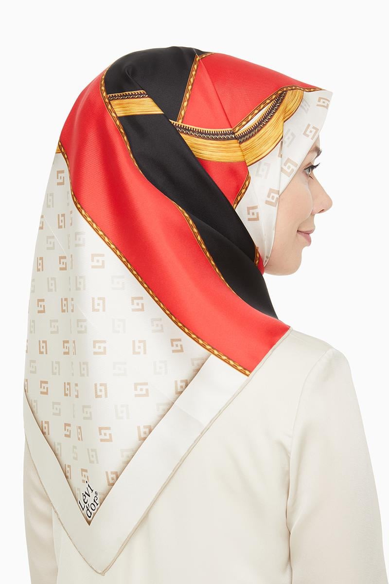 Levidor Kırmızı Twill Saf İpek Eşarp