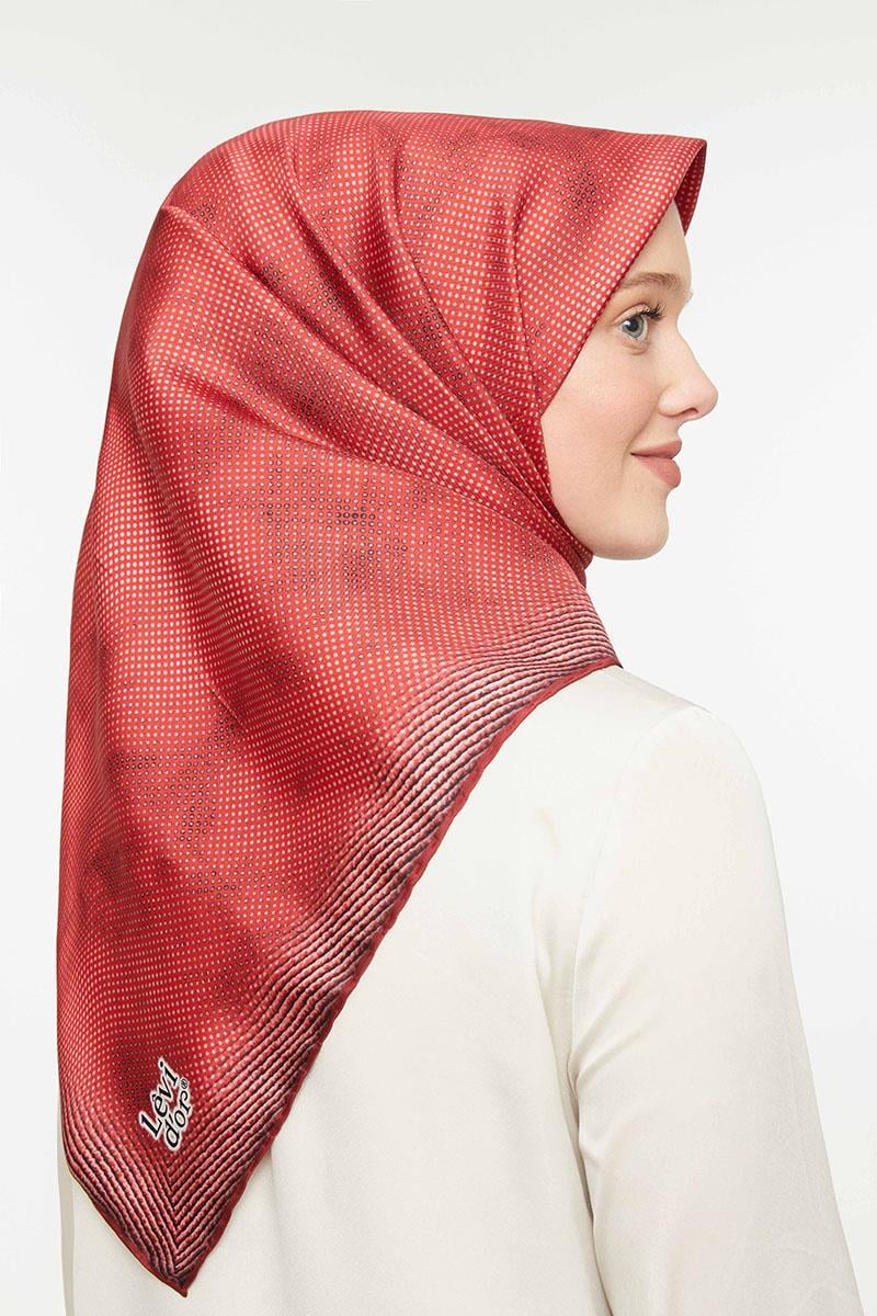 Levidor Kırmızı Twill Saf İpek Eşarp