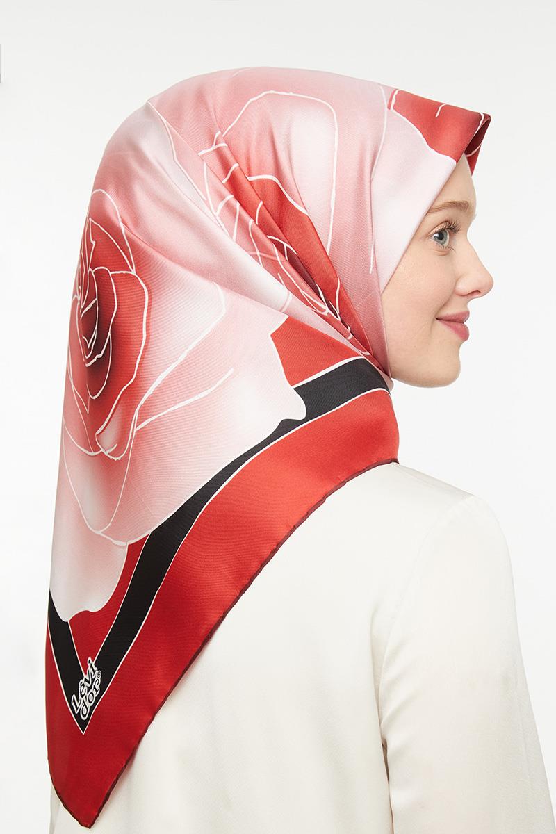 Levidor Kırmızı Twill Saf İpek Eşarp