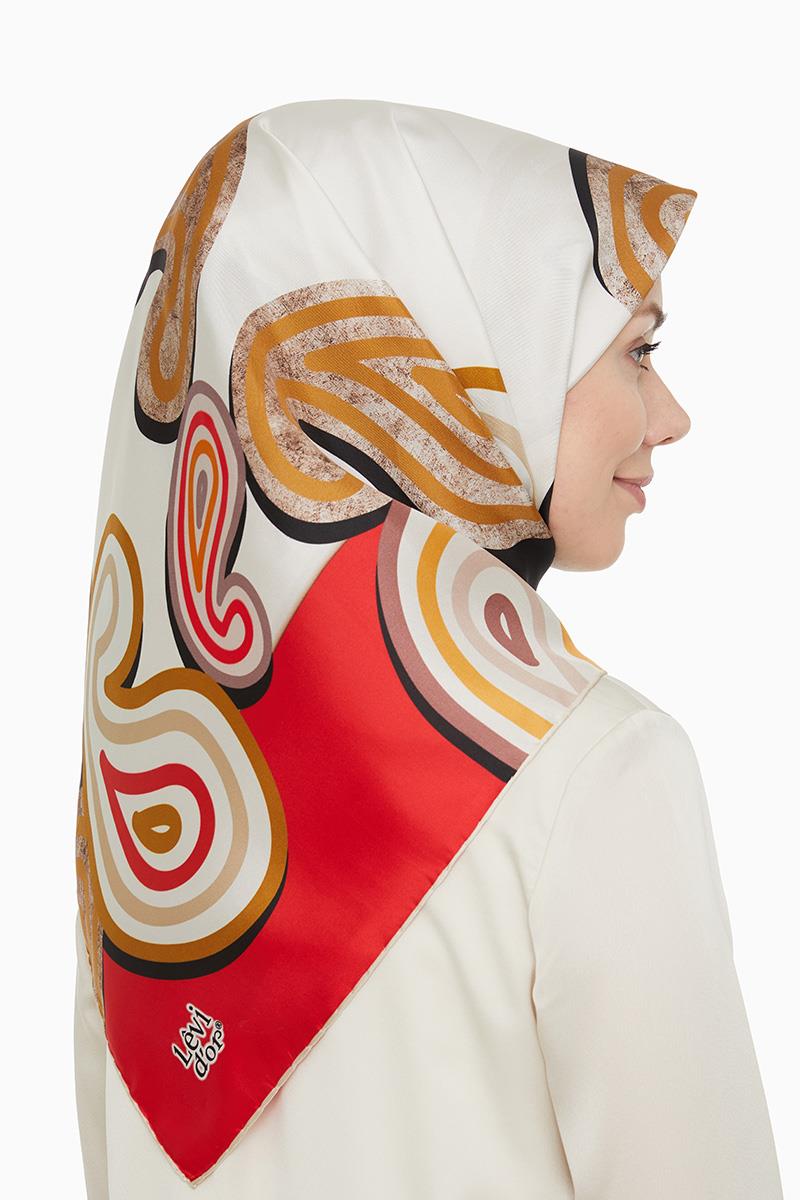 Levidor Kırmızı Twill Saf İpek Eşarp