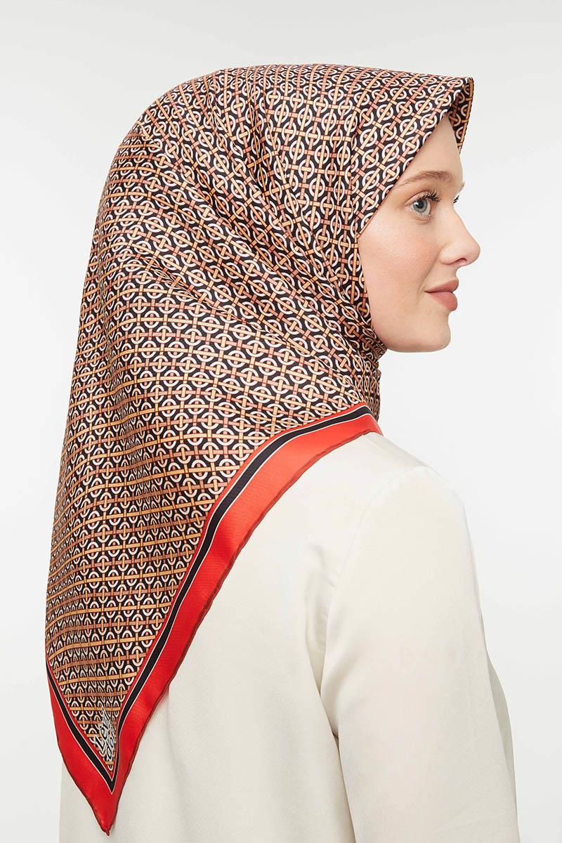 Levidor Kırmızı Twill Saf İpek Eşarp