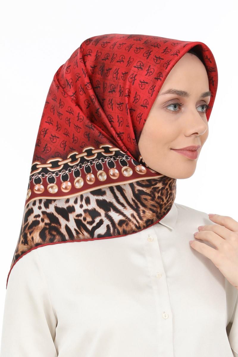 Levidor Kırmızı Twill Saf İpek Eşarp