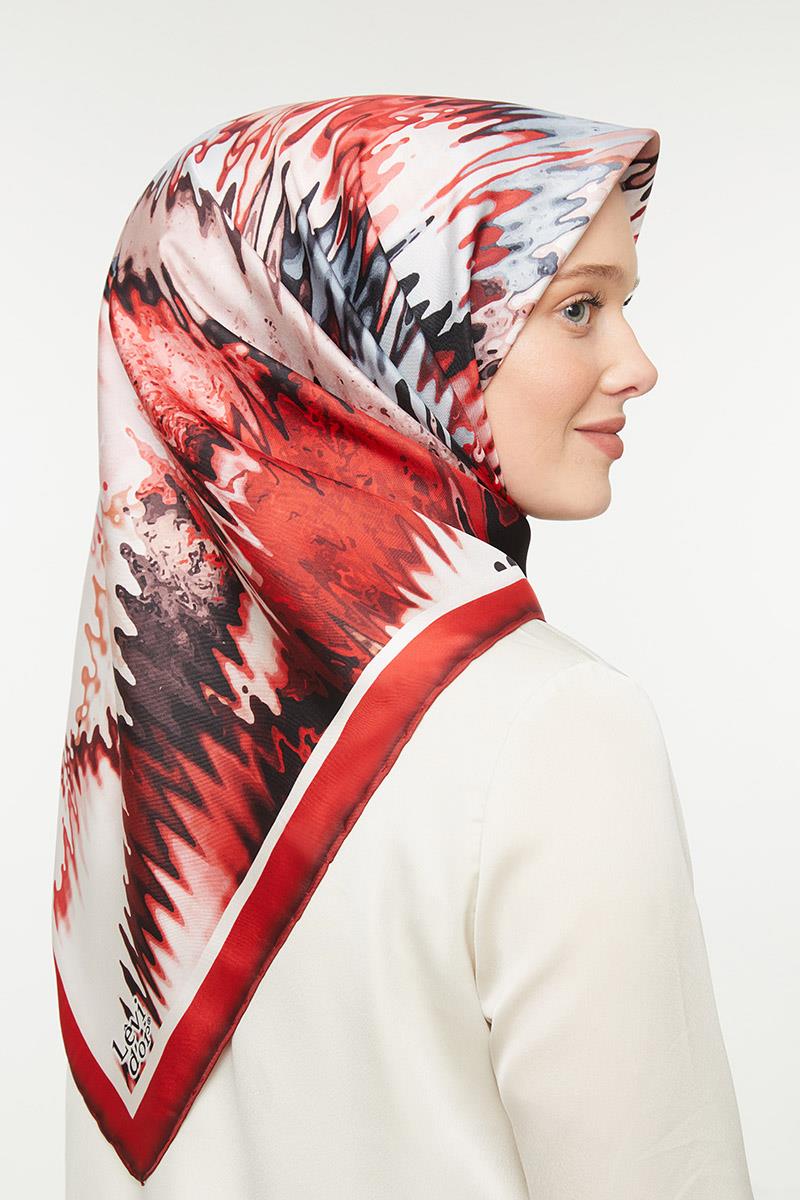 Levidor Kırmızı Twill Saf İpek Eşarp