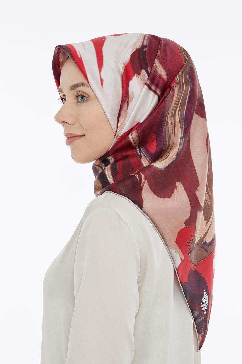 Levidor Kırmızı Twill Saf İpek Eşarp