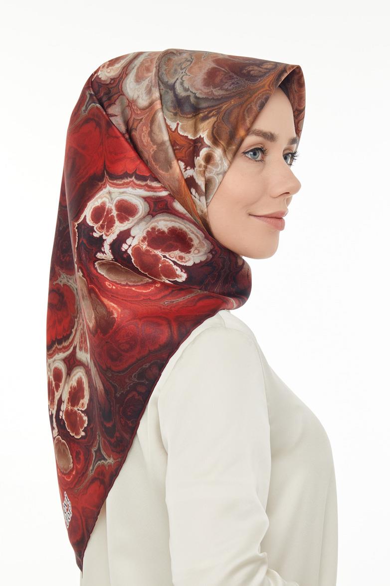 Levidor Kırmızı Twill Saf İpek Eşarp