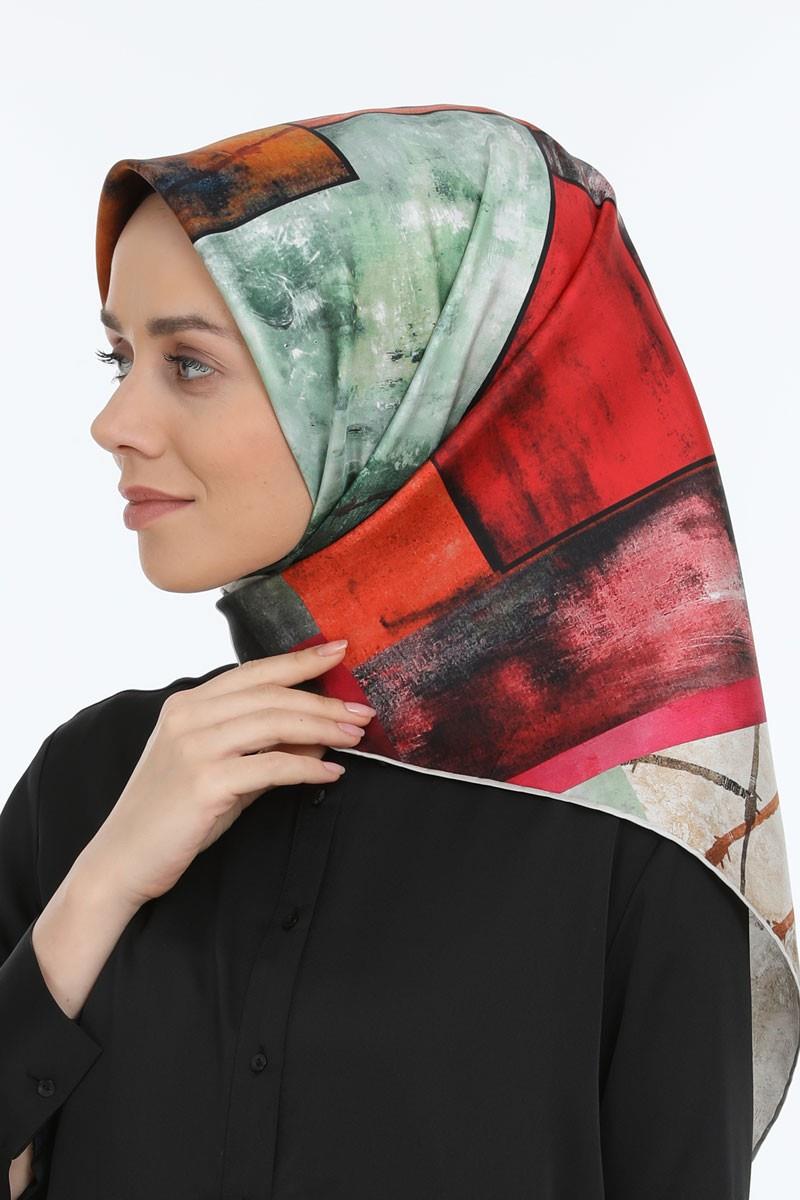 Levidor Kırmızı Twill Saf İpek Eşarp