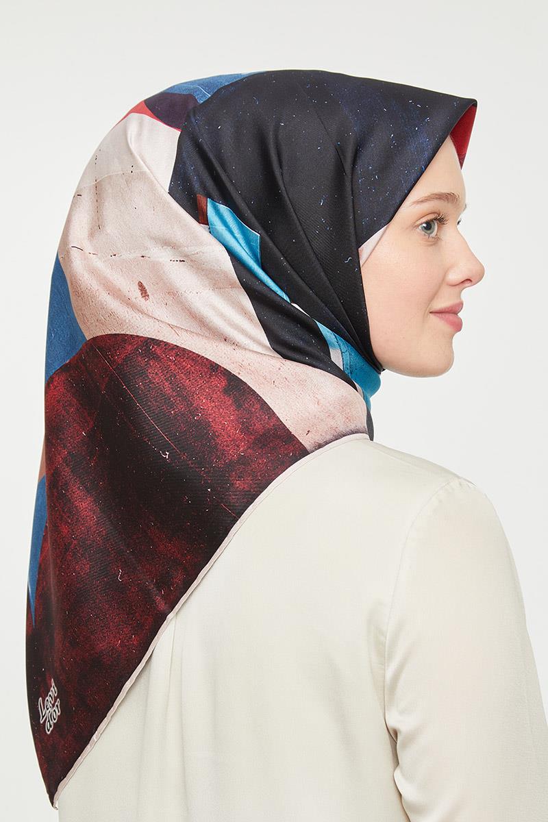 Levidor Kot Mavisi Twill Saf İpek Eşarp