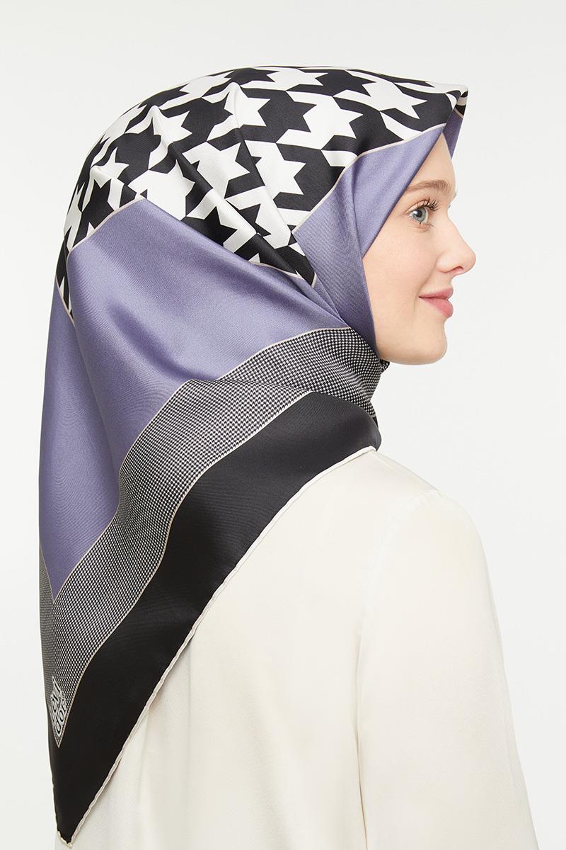 Levidor Kot Mavisi Twill Saf İpek Eşarp