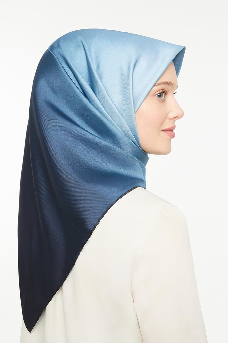 Levidor Koyu Lacivert Twill Saf İpek Eşarp