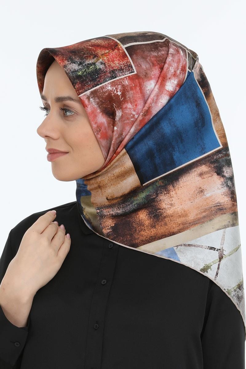 Levidor Koyu Mavi Twill Saf İpek Eşarp