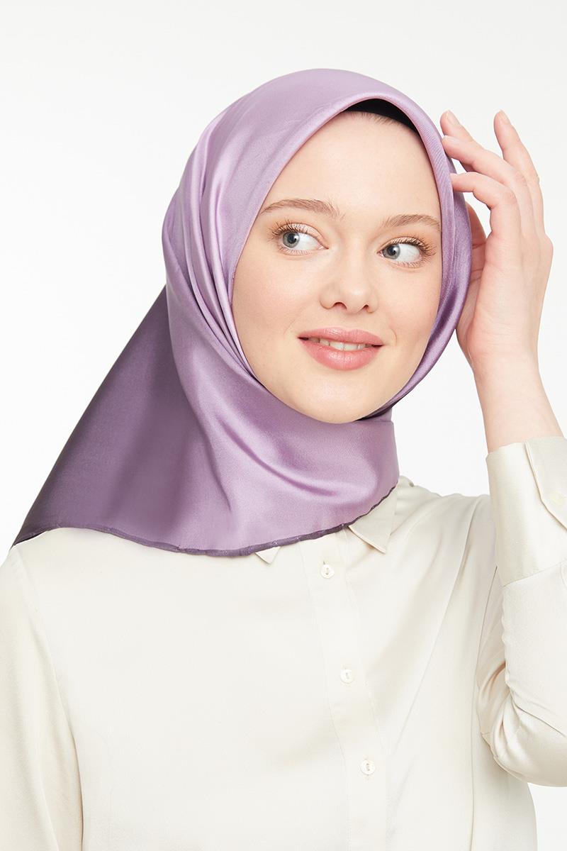 Levidor Koyu Menekşe Twill Saf İpek Eşarp