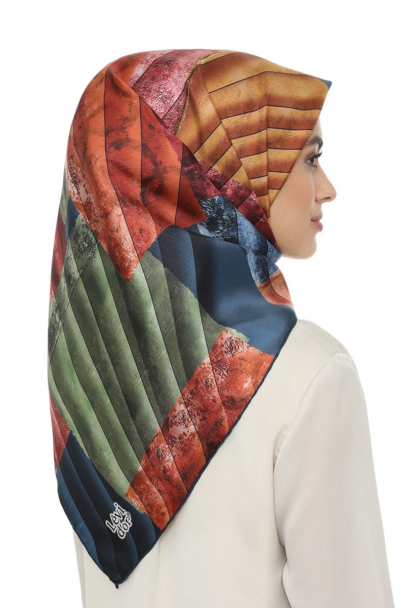 Levidor Lacivert Twill Saf İpek Eşarp
