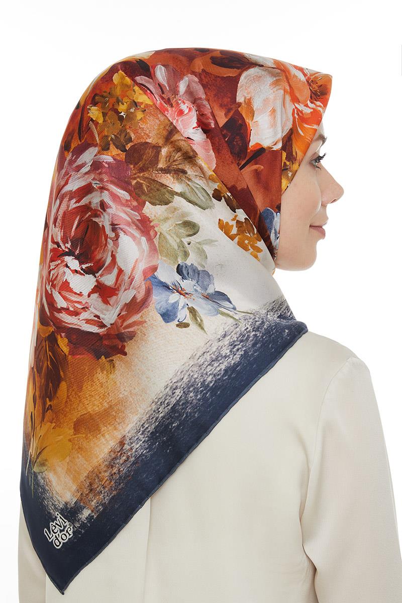 Levidor Lacivert Twill Saf İpek Eşarp