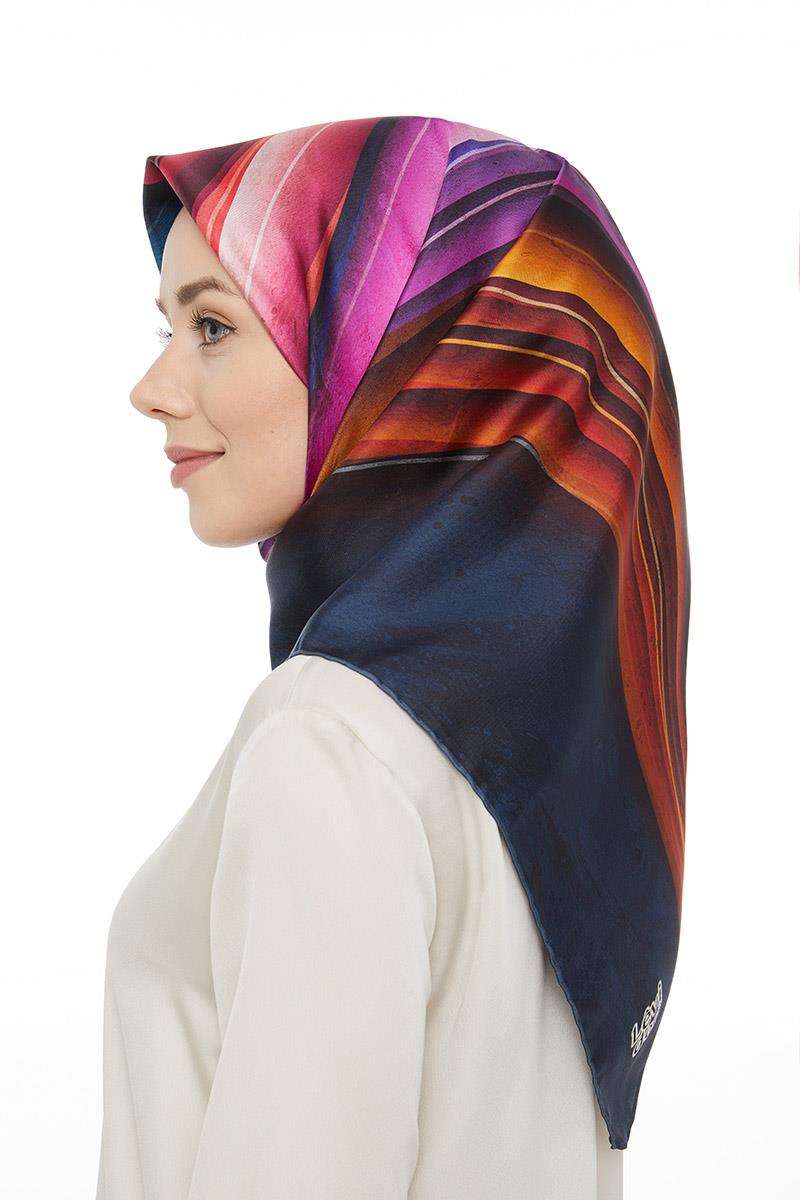 Levidor Lacivert Twill Saf İpek Eşarp