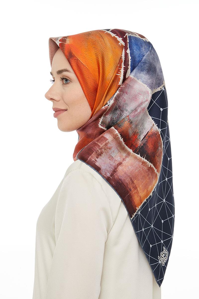 Levidor Lacivert Twill Saf İpek Eşarp