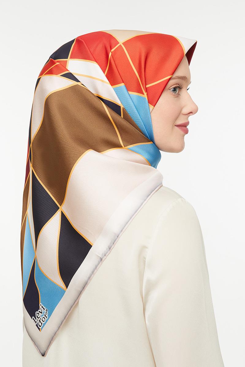 Levidor Lacivert Twill Saf İpek Eşarp