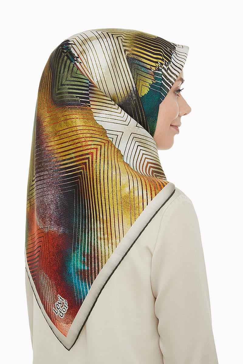 Levidor Lacivert Twill Saf İpek Eşarp