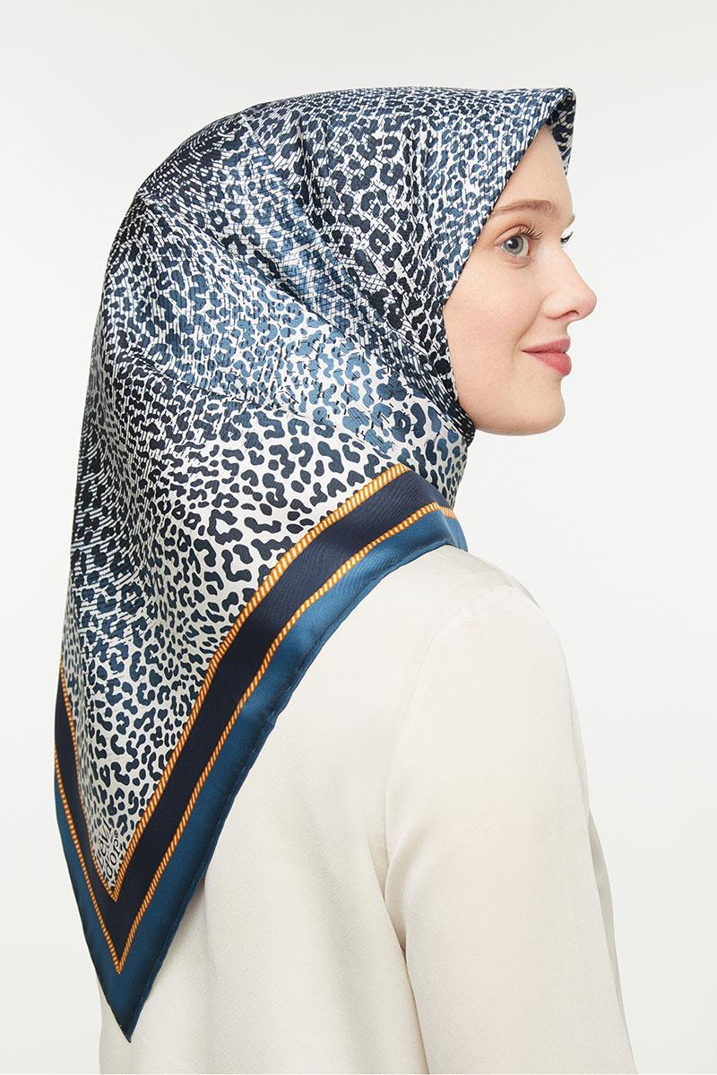 Levidor Lacivert Twill Saf İpek Eşarp