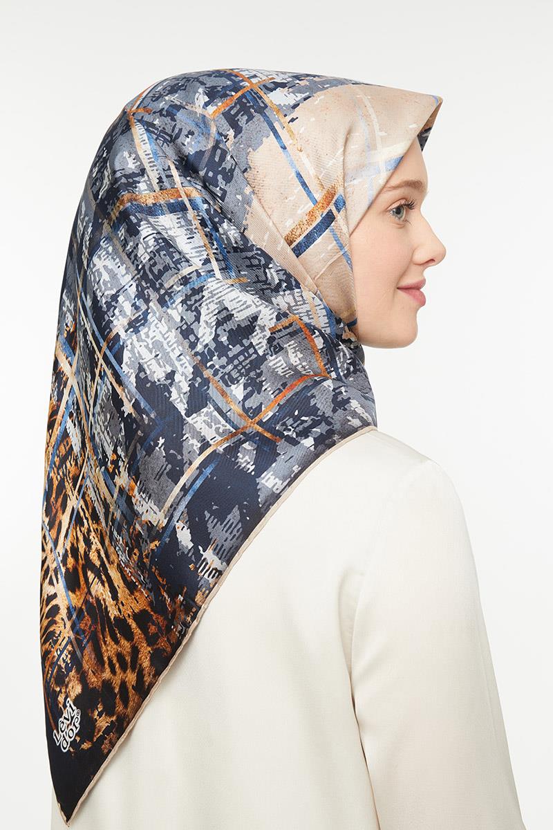 Levidor Lacivert Twill Saf İpek Eşarp