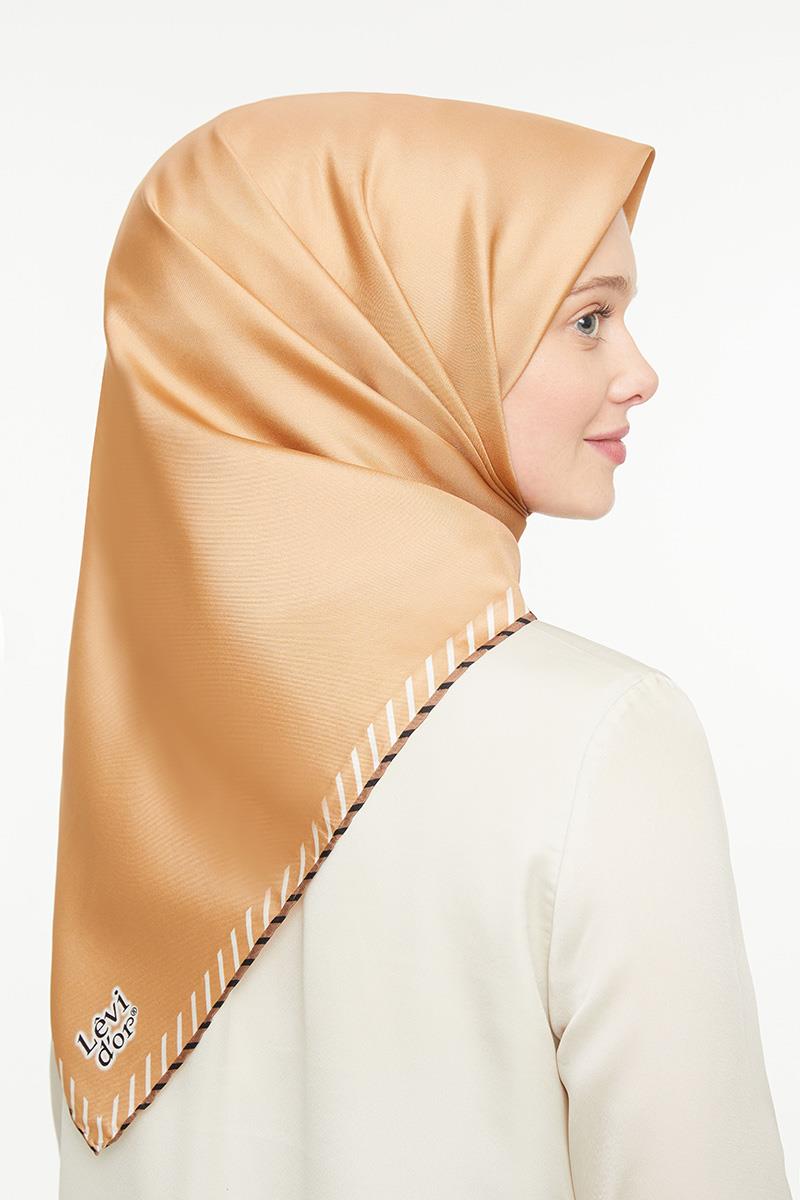 Levidor Latte Twill Saf İpek Eşarp