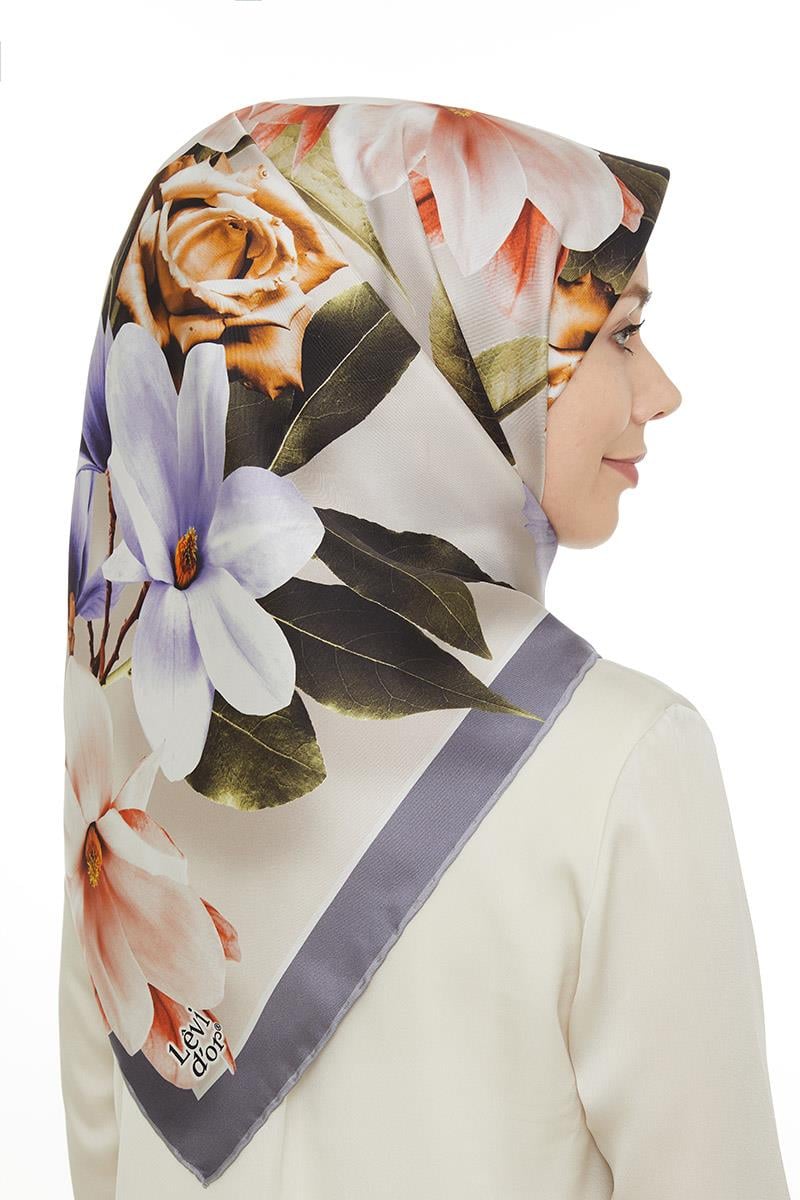 Levidor Lila Twill Saf İpek Eşarp