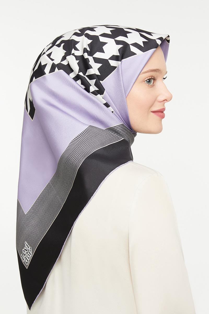 Levidor Lila Twill Saf İpek Eşarp