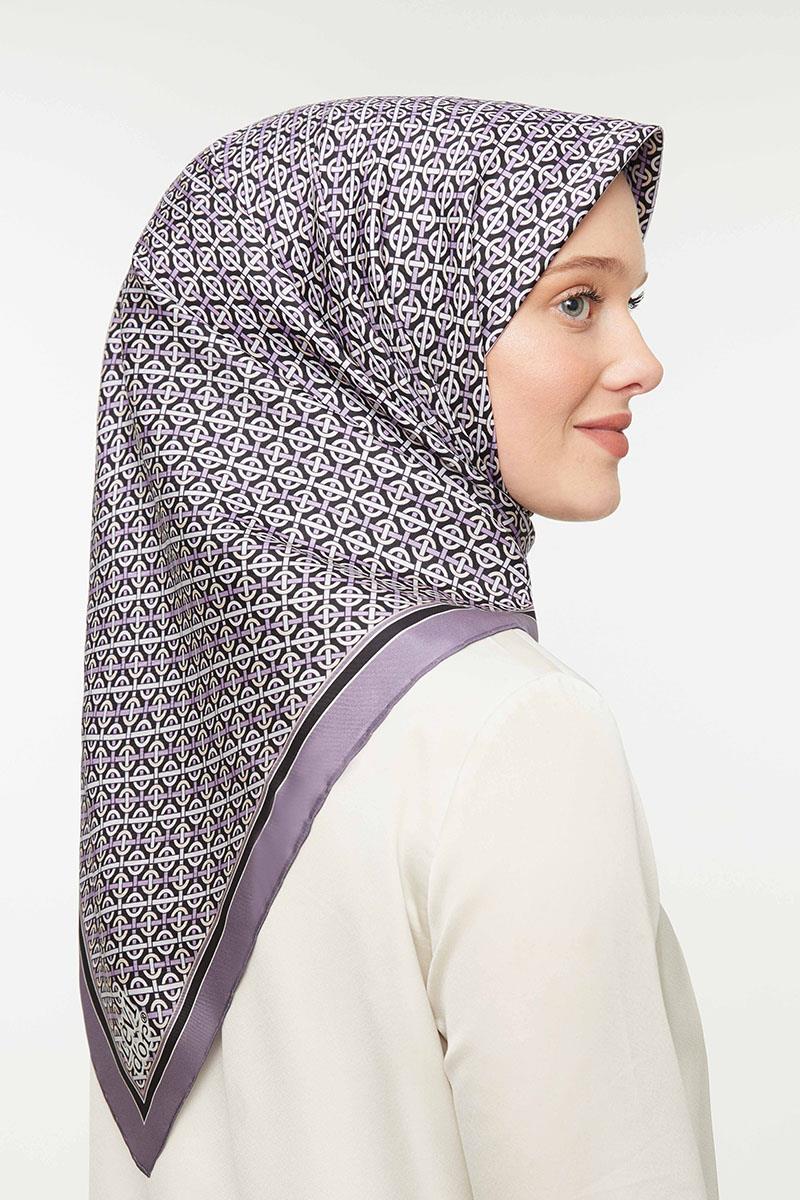Levidor Lila Twill Saf İpek Eşarp
