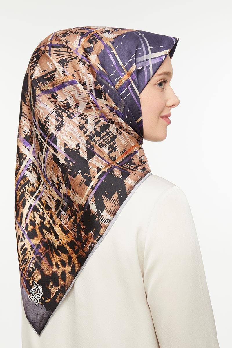 Levidor Lila Twill Saf İpek Eşarp