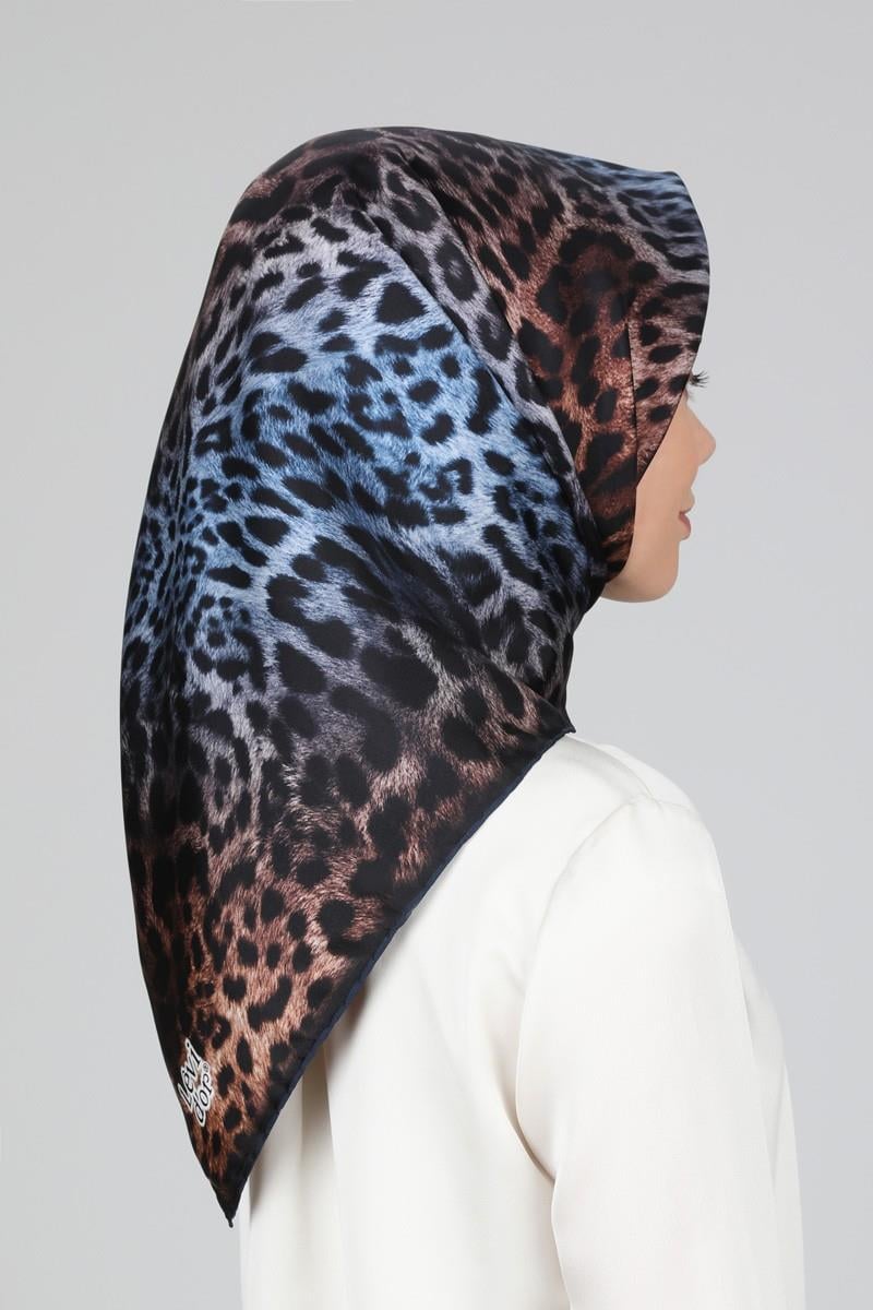 Levidor Mavi Twill İpek Eşarp