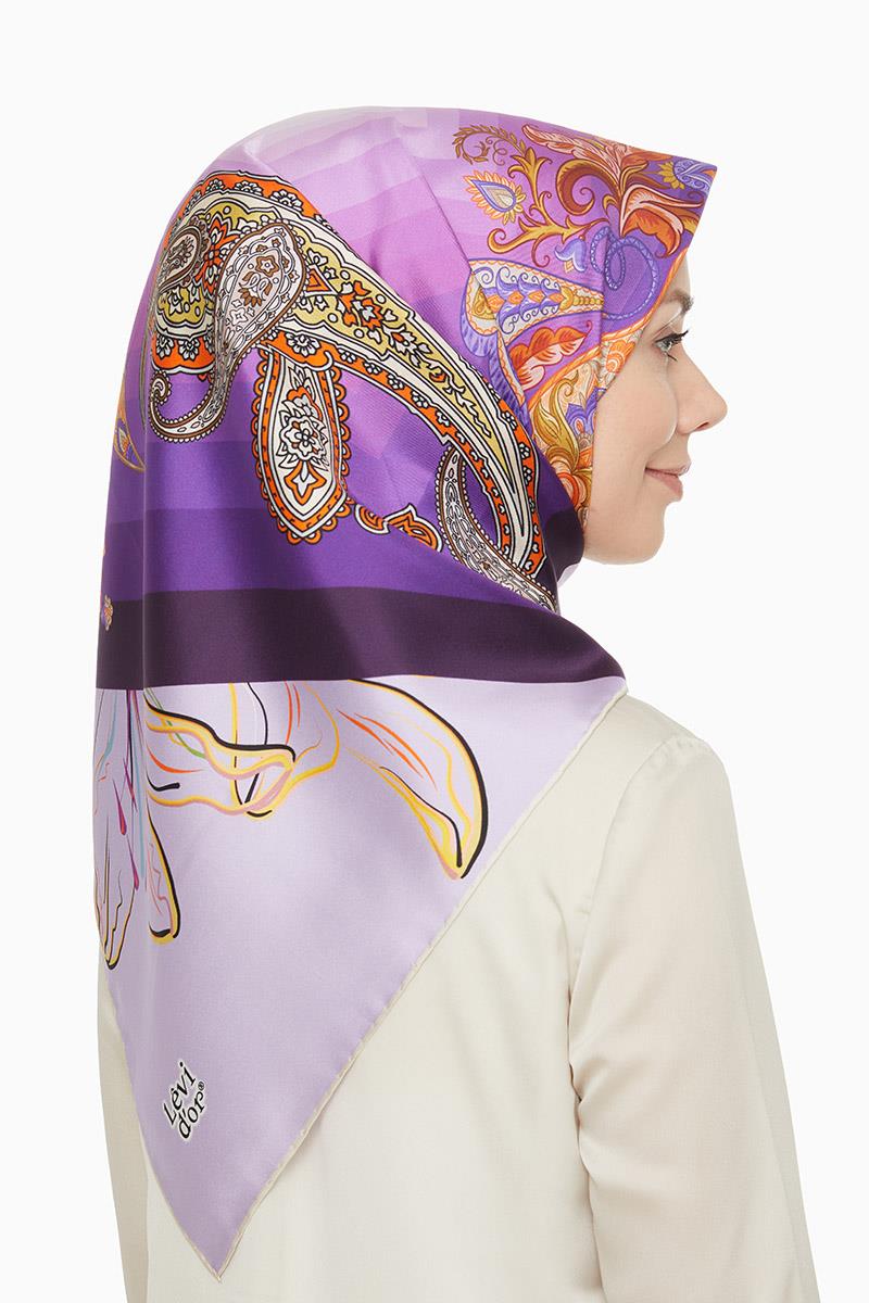 Levidor Menekşe Twill Saf İpek Eşarp