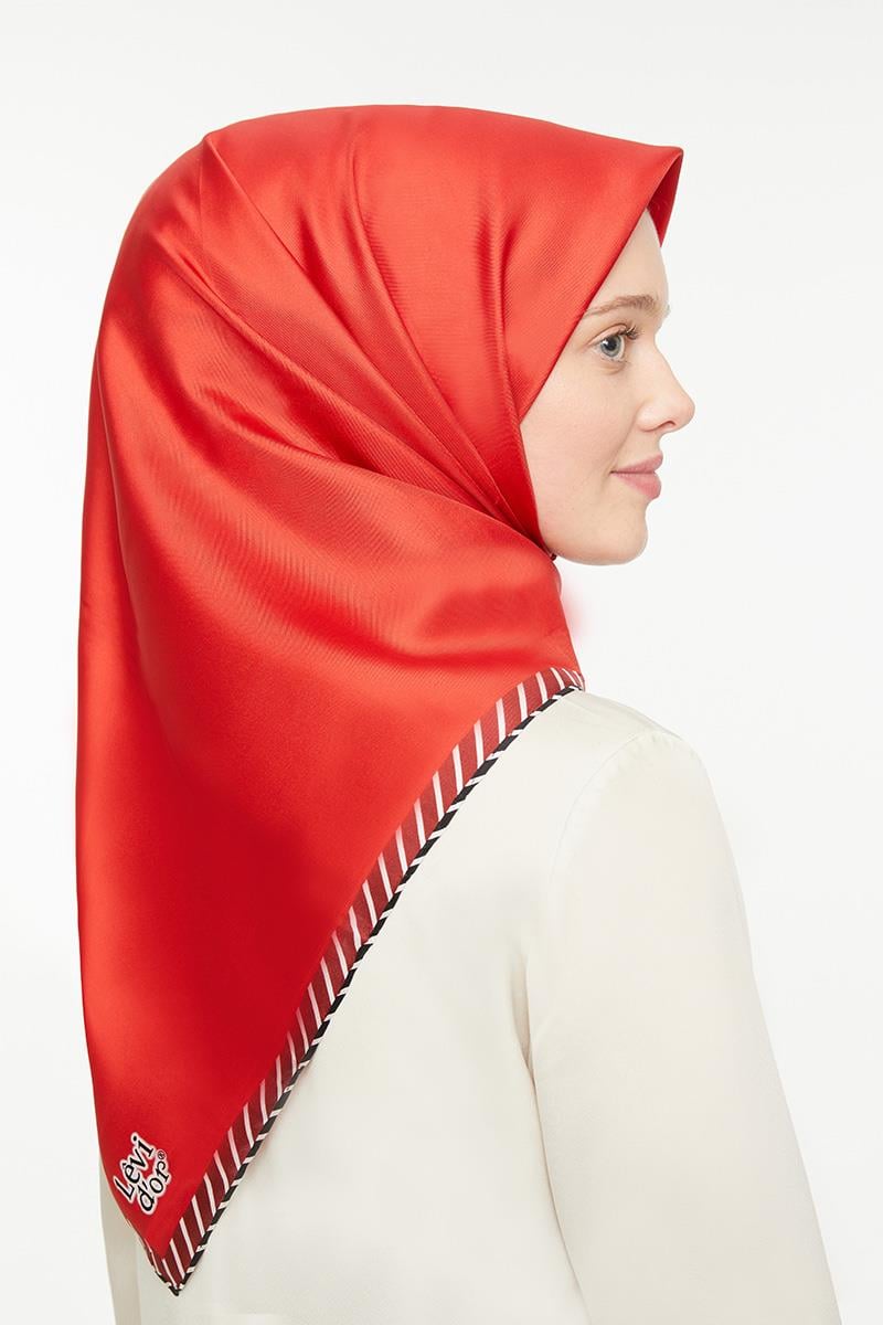Levidor Mercan Twill Saf İpek Eşarp