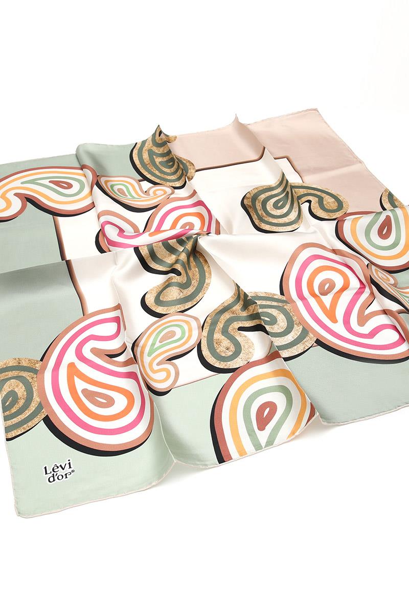 Levidor Mint Yeşili Twill Saf İpek Eşarp