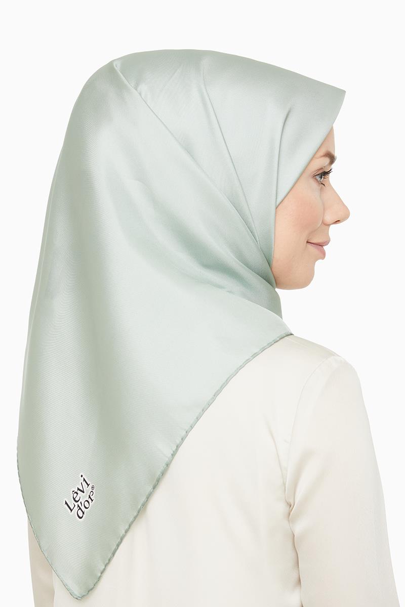 Levidor Mint Yeşili Twill Saf İpek Eşarp