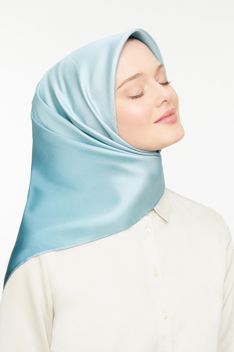 Levidor Mint Yeşili Twill Saf İpek Eşarp