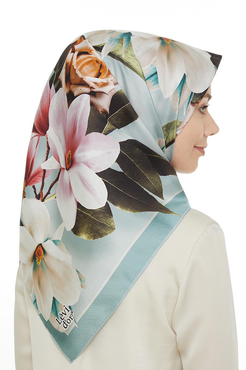 Levidor Mint Yeşili Twill Saf İpek Eşarp
