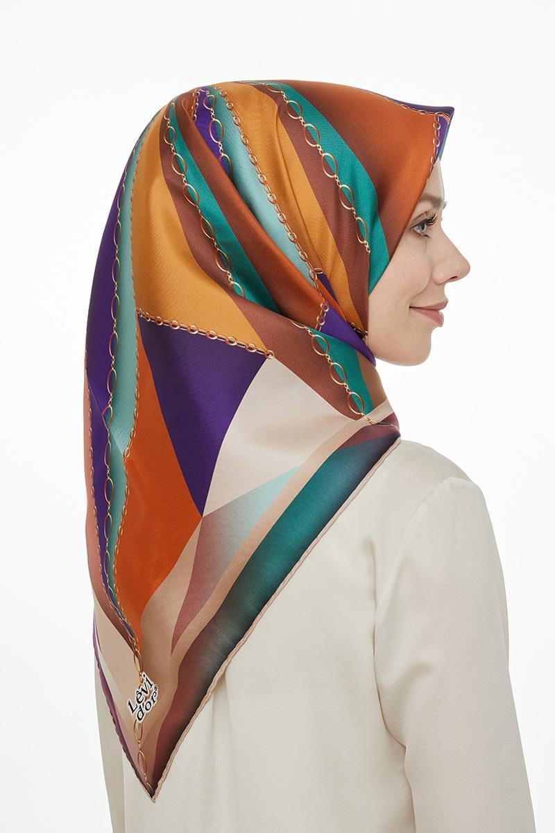 Levidor Mor Twill Saf İpek Eşarp