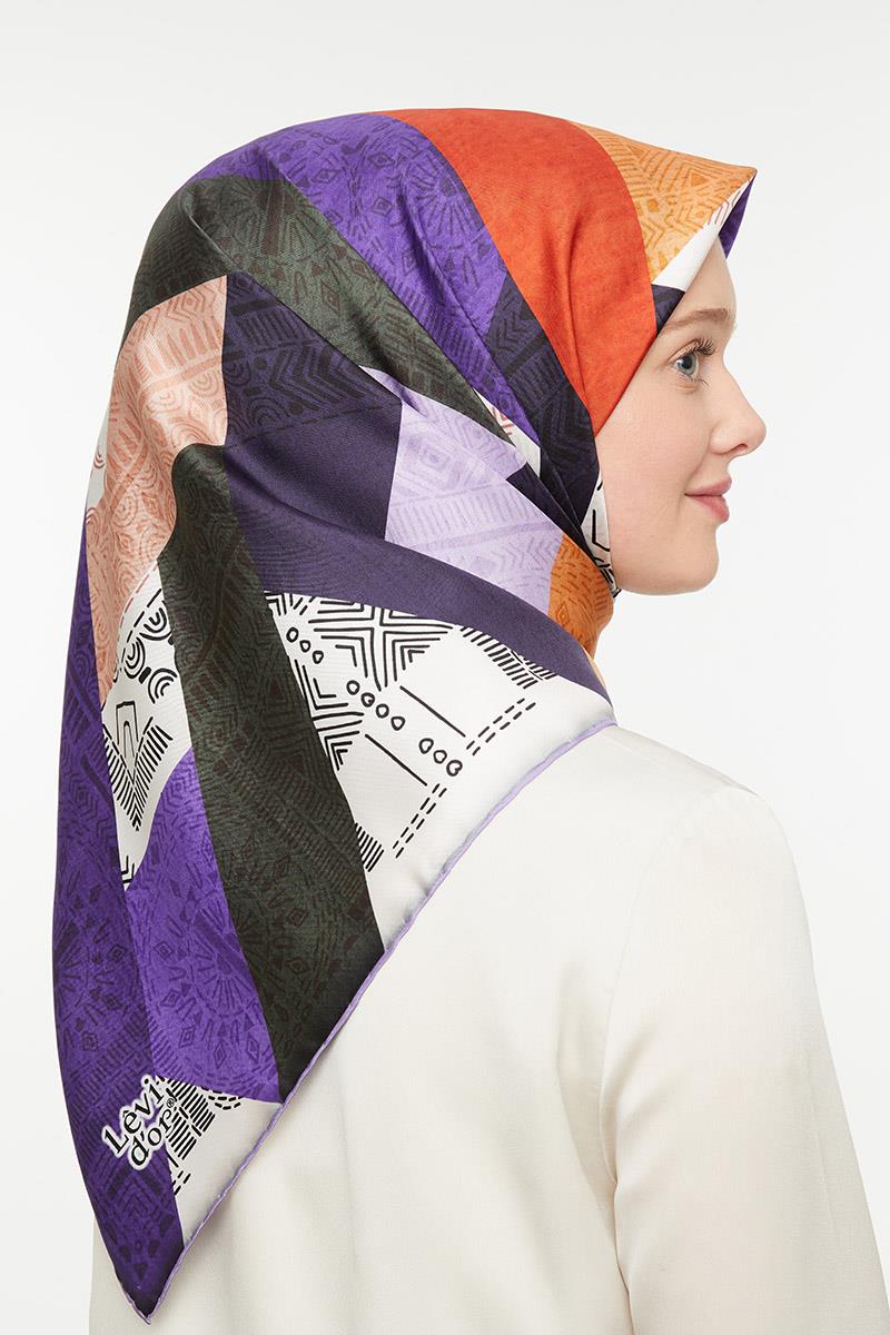 Levidor Mor Twill Saf İpek Eşarp