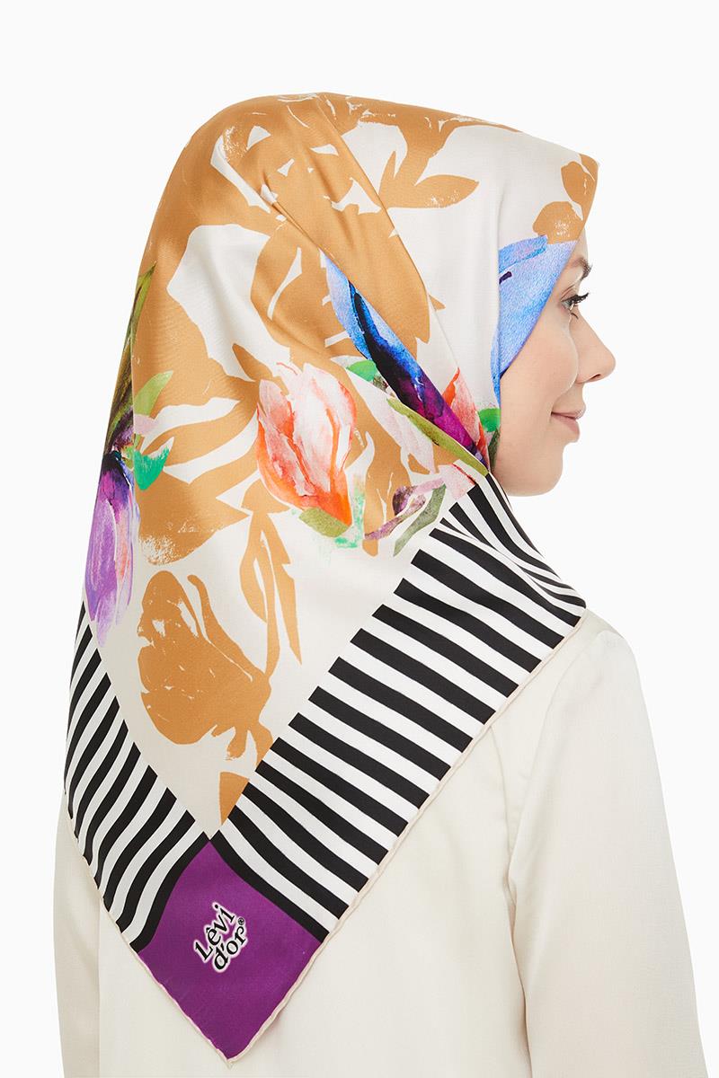 Levidor Mor Twill Saf İpek Eşarp