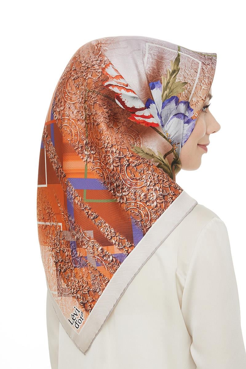 Levidor Mor Twill Saf İpek Eşarp