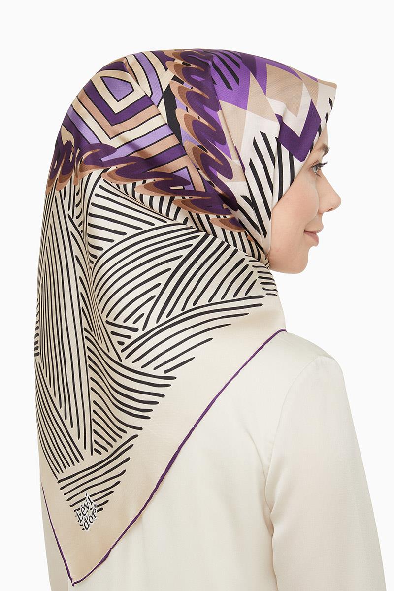 Levidor Mor Twill Saf İpek Eşarp