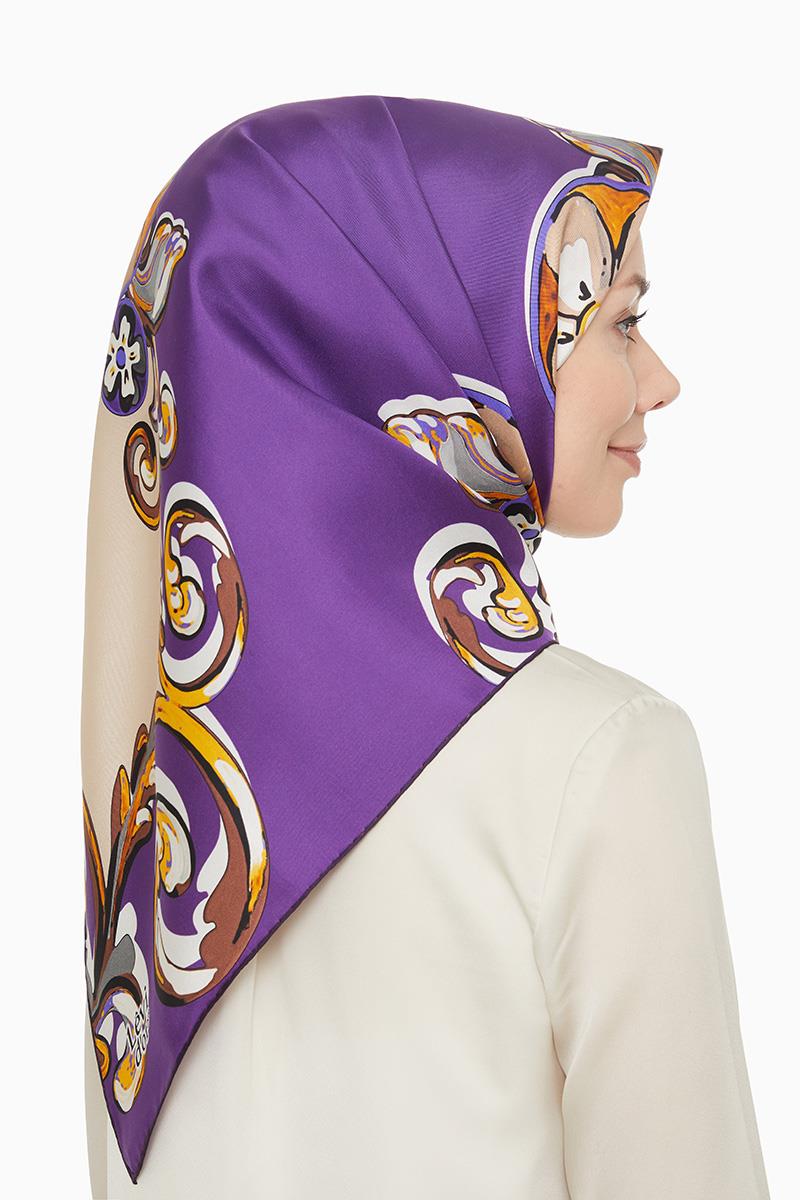 Levidor Mor Twill Saf İpek Eşarp