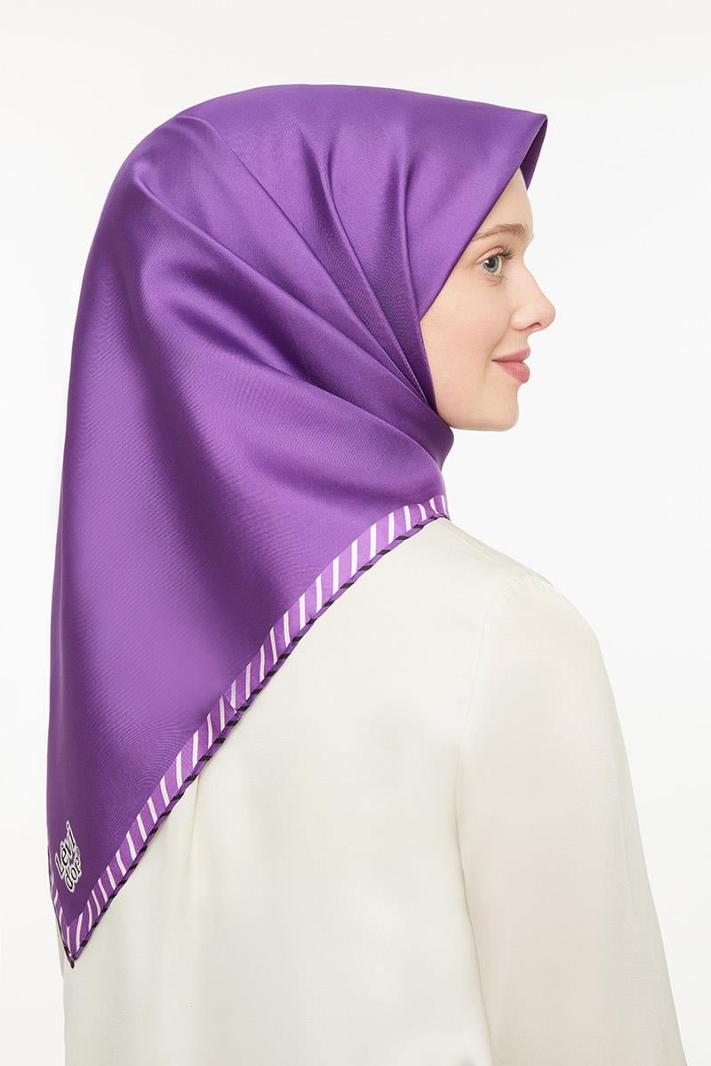 Levidor Mor Twill Saf İpek Eşarp
