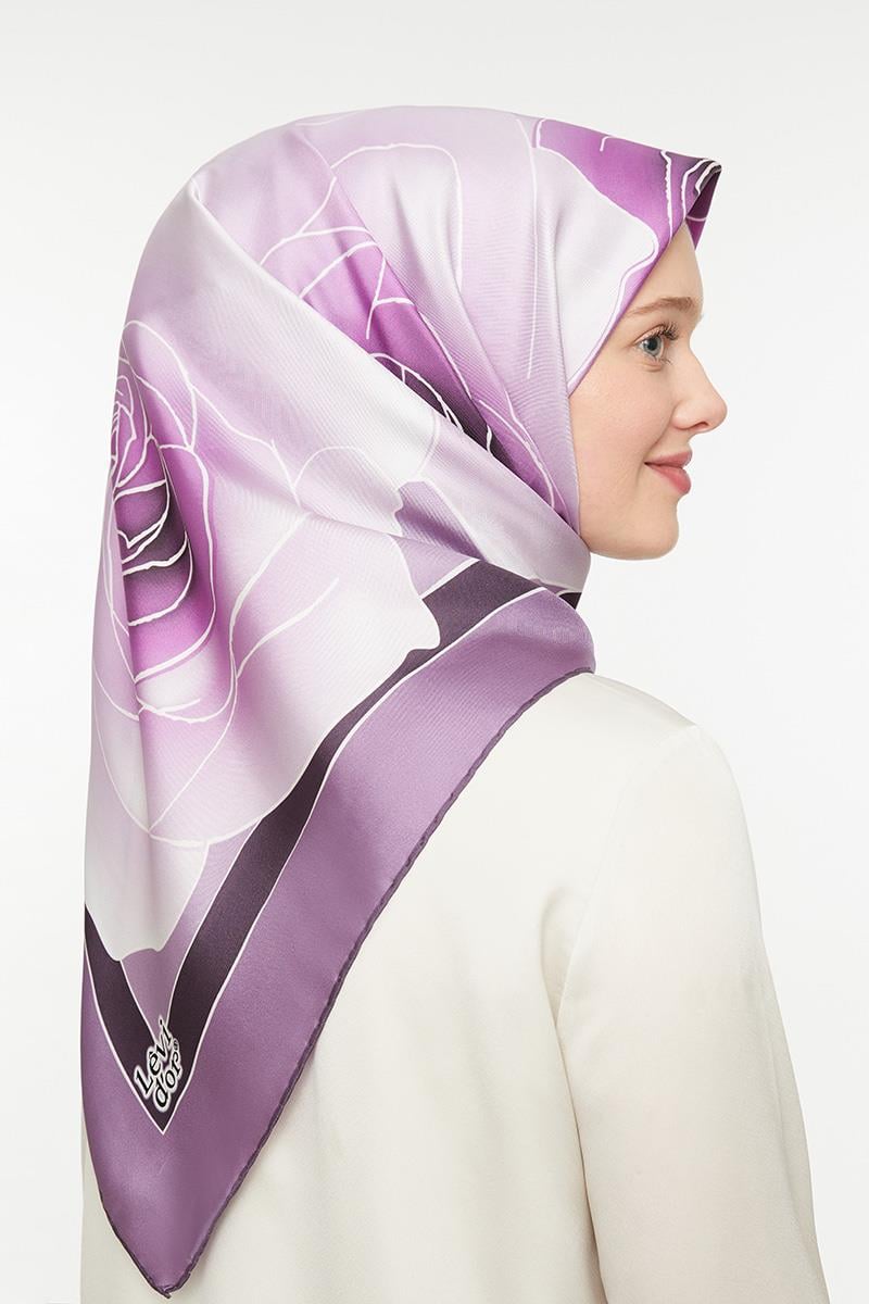 Levidor Mor Twill Saf İpek Eşarp